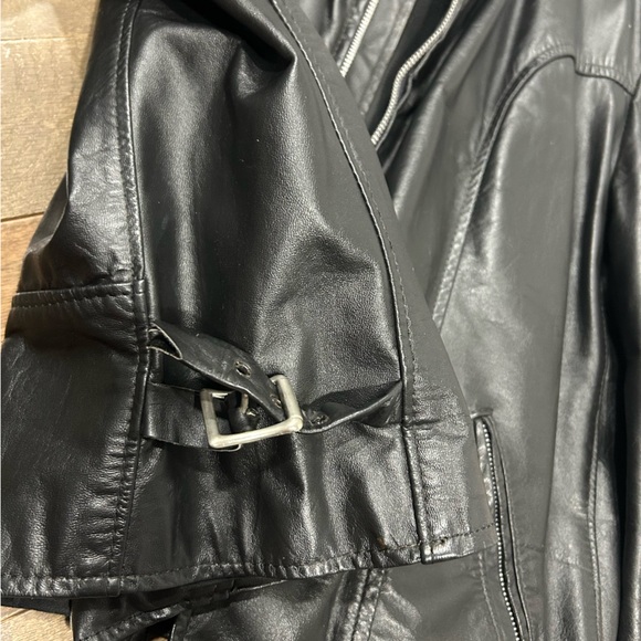 Vintage leather jacket biker jacket size Large heavy duty - Picture 4 of 13